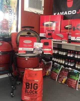 huge KamadoJOE grill collection and accessories