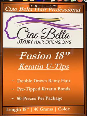 Keratin Fusion 18" U-Tip Hair Extensions by Ciao Bella Hair