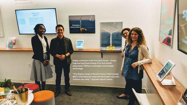 "The display setup in the Air France / KLM Lounge @SFO International could not have been a success without your help."