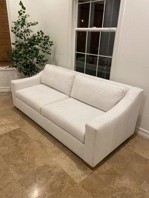 Custom slope arm sofa