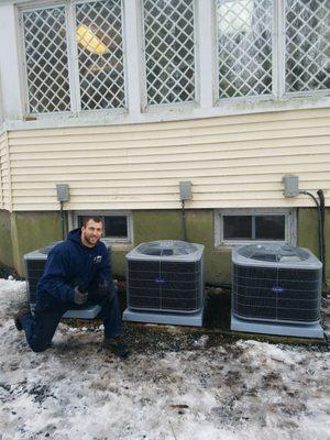 Todd W. at a new A/C install. Get ready for the heat!