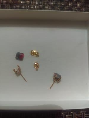 I took in rose gold for the stud (backing for earring) notice the difference in the gold of the backings.