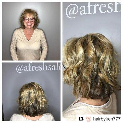 Super cute transformation on this client by stylist Ken Stephens