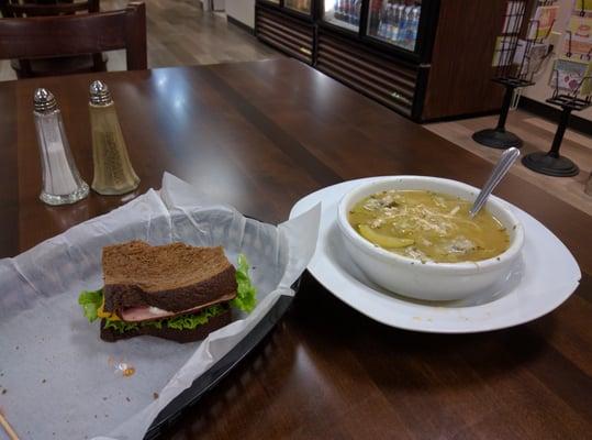 Soup and sandwiches. Daily special.