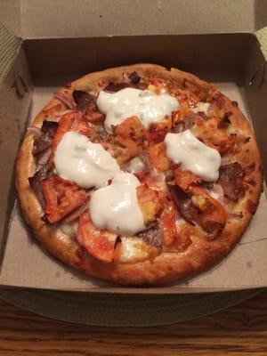 Personal size gyro pizza.