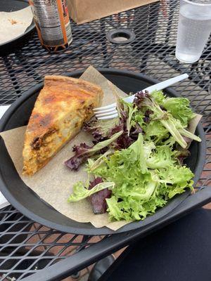 Quiche (flavor of the day was chorizo + potato) and a side salad.