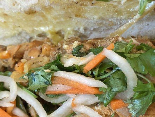 Lemongrass chicken bahn mi