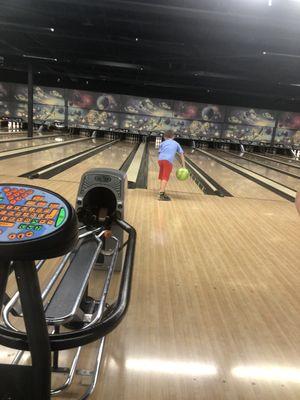 My other grandson bowling .