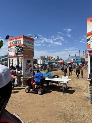 The games ticket booth and rides