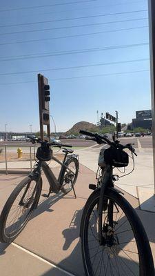 E-bikes we rented & rode to Tempe!