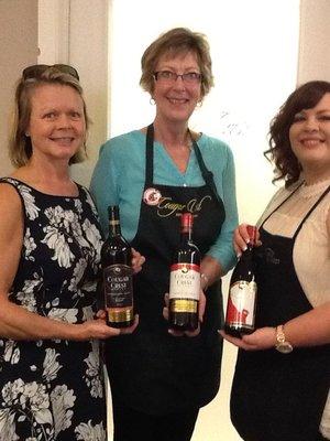 Debbie Hansen, owner & head winemaker, left.
 Rosemary Brasch, Tasting Room Manager, middle.
 Jenni Meissner, Wine Club Manager, right.