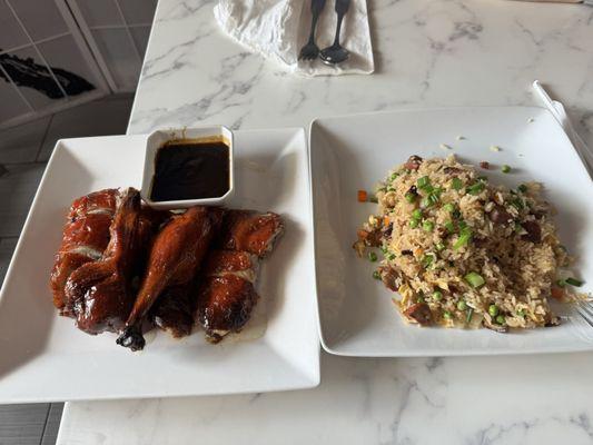 Roast duck and pork fried rice