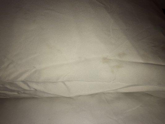 The same stains on the pillow case