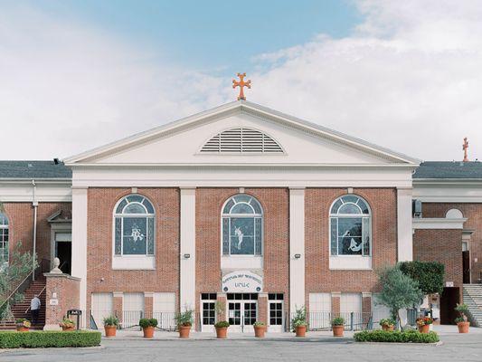 Side of the church from the parking lot