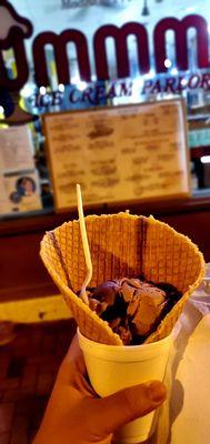 That's a BIG waffle cone. Not their fault, I only wanted 1 scoop of s'mores