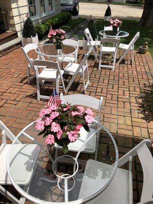 Breakfast and afternoon tea on the patio