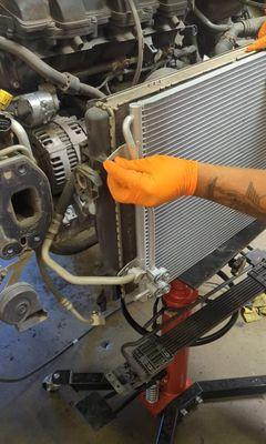 Installing a new AC Condenser on a Volkswagen!