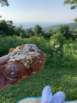 Almond croissant and the blue ridge parkway