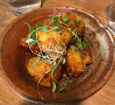 Tempura Cauliflower.  Crispy and flavorful.