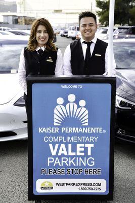 Valet parking at Kaiser Permanente.