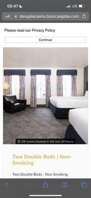 Photo used when booking hotel room