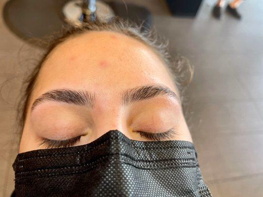 After brow threading