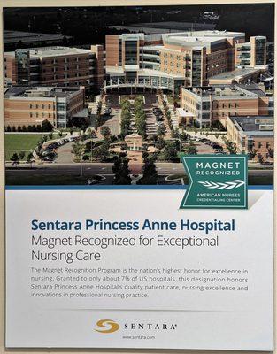 The hospital has been recognized as a magnet for Exceptional Nursing Care.  Photo taken May 16, 2023.