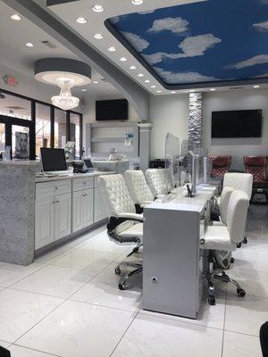 Front desk and manicure chairs