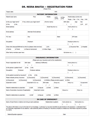 New Patient Registration Form