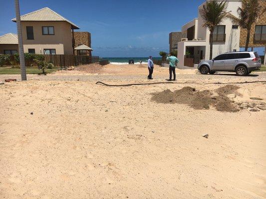 Looking at the beach from my lot.