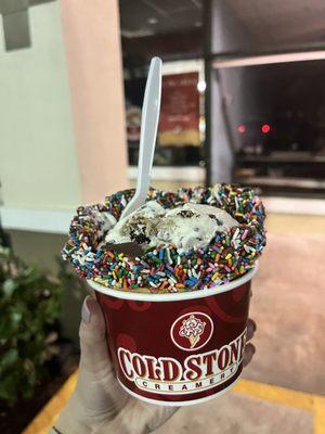 Chocolate dipped waffle bowl