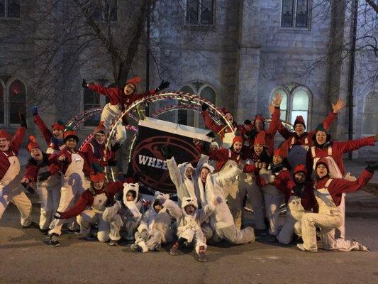 Parade of Lights with WHEEL JAM- Elves and Polar Bears rolling down with Mickey on Michigan Ave