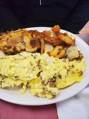 French Scramble with sausage