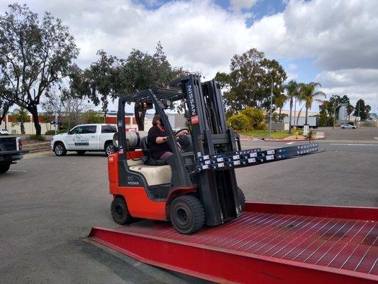 Celebrating International Woman's Day our salesperson also operates the forklift!