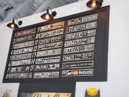 Beer menu