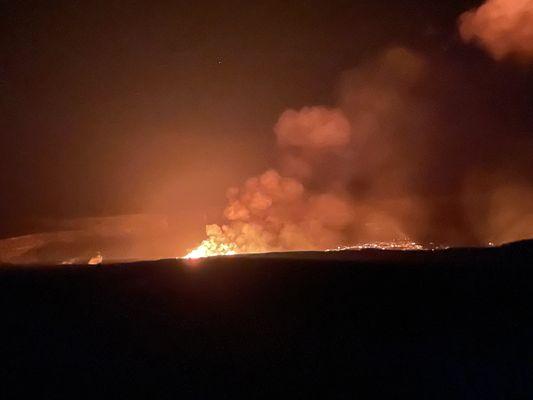 Volcanic Eruption of Kilauea.  Such an amazing view on his tour!