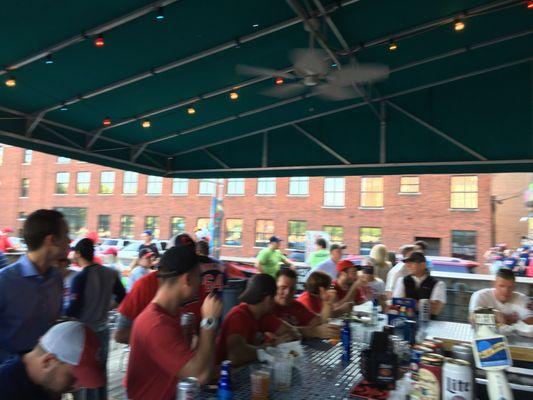 Great outdoor bar and a dj. It's right next to Progressive Field and the Q so it's a great place to hang before game time.