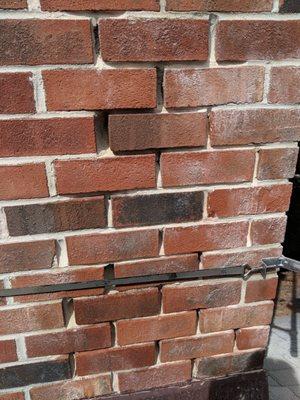 Loose mortar joints on a chimney in Ridley Park.