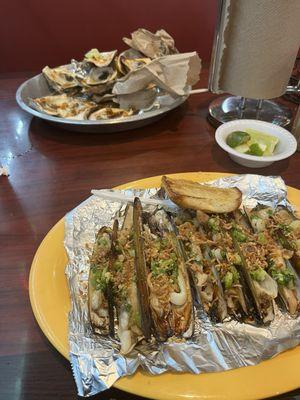 Grilled oysters & razor clams ! Great job Chef ! Delicious!