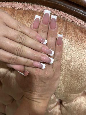 Gel nails deep white tip