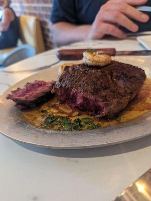 Our "medium rare" steak.