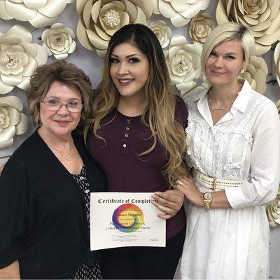 Vanessa completing an advanced color theory class in Beverly Hills!