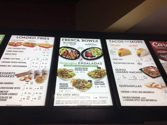 Menu board