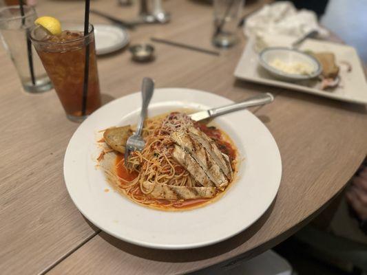 Angel Hair Pasta Pomodoro with Grilled Chicken