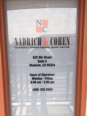 Nadrich & Cohen Hours of Operation