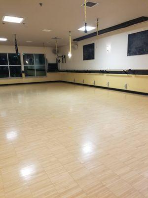 barre and open floor space for classes/workouts