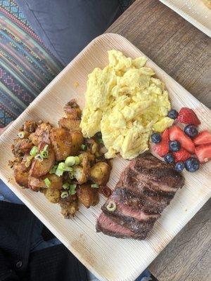 Steak and eggs