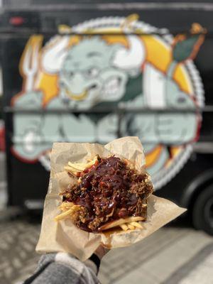 My pulled pork fries from Locke Down BBQ food truck - insanely delish!