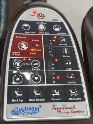 Options for massage on pedicure chair