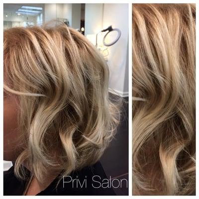 Stunning blonde! Color and finishing work by owner Karen Ricci.